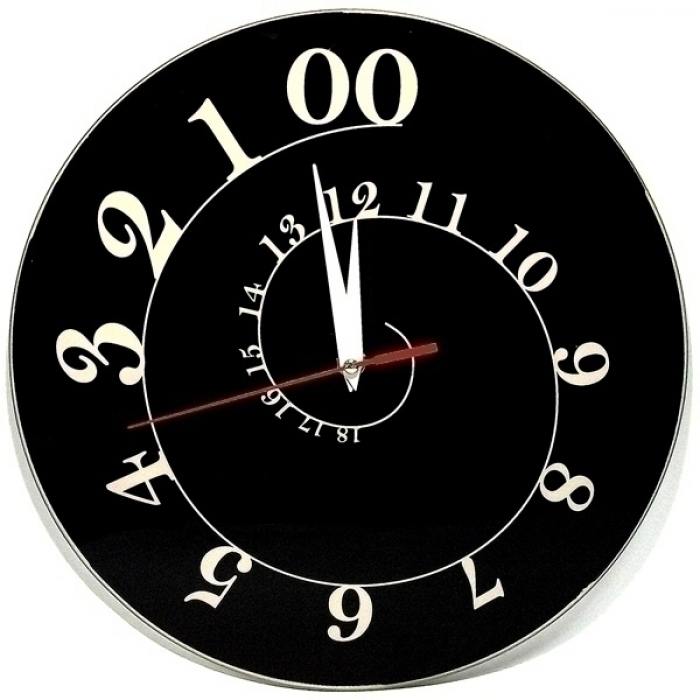 фотография Часы АнтиЧасы Спираль черная стеклянные  - 1020 р.