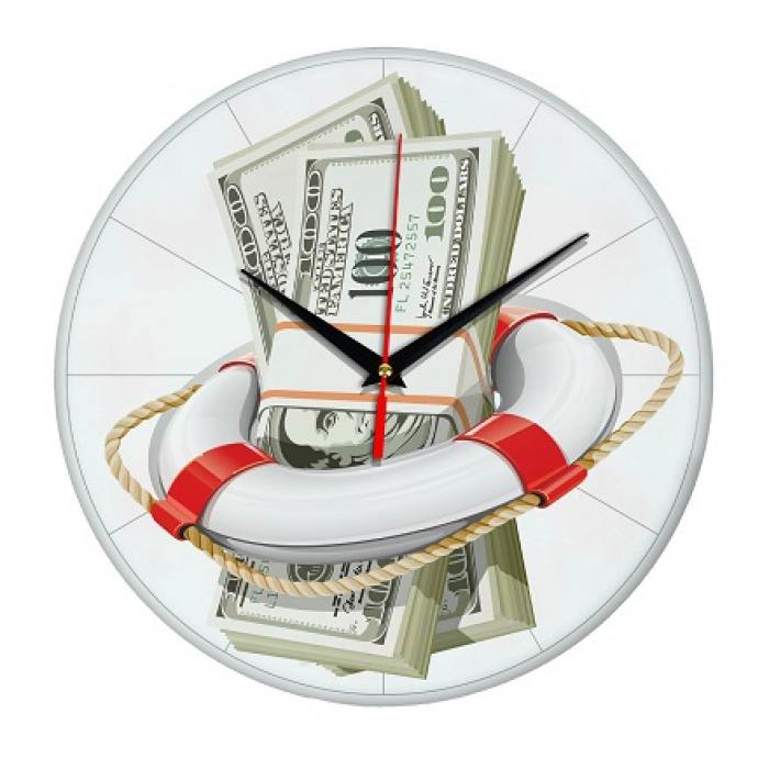 фотография Часы настенные Спасательный доллар стеклянные  - 1050 р.