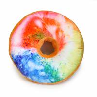 фото Подушка-пончик в радужной глазури 35 см